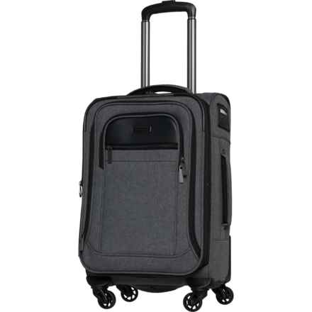 Perry Ellis 21” Duprey Carry-On Spinner Suitcase - Softside, Expandable, Grey Crosshatch in Grey Crosshatch