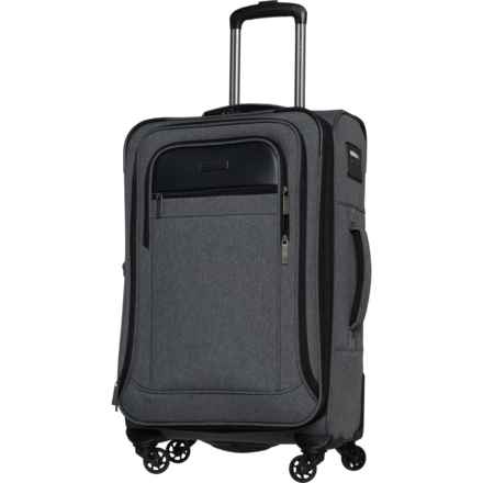Perry Ellis 25” Duprey Spinner Suitcase - Softside, Expandable, Grey Crosshatch in Grey Crosshatch