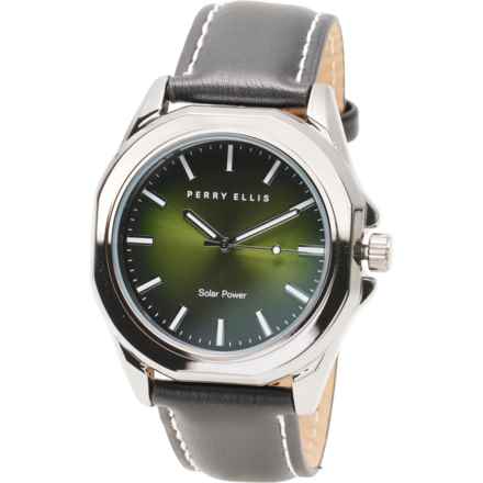 Perry Ellis PES0009GU Watch - 42 mm in Black Leather/Black Face