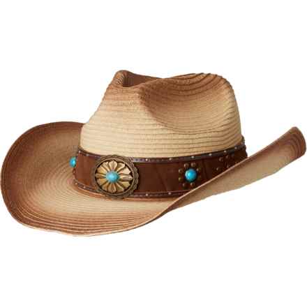 Peter Grimm Cris Western Straw Hat in Tea Stain