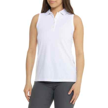 Peter Millar Banded Sport Mesh Polo Shirt - UPF 50+, Sleeveless in White