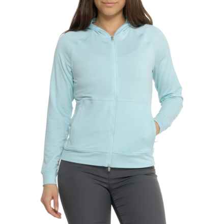 Peter Millar Beaumont Hoodie - Full Zip in Blue Spruce