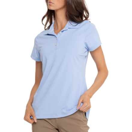 Peter Millar Button Front Polo Shirt - UPF 50+, Short Sleeve in Cottage Blue