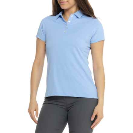 Peter Millar Button Front Polo Shirt - UPF 50+, Short Sleeve in Cottage Blue