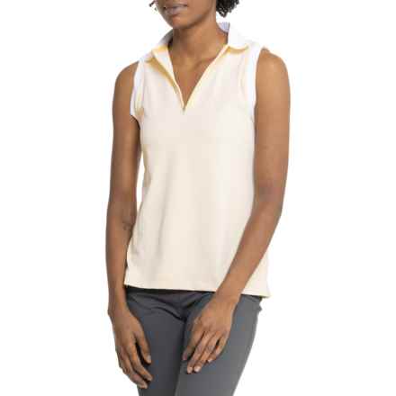 Peter Millar Chrissie Polo Shirt - UPF 50+, Zip Neck, Short Sleeve in Lemon Grove