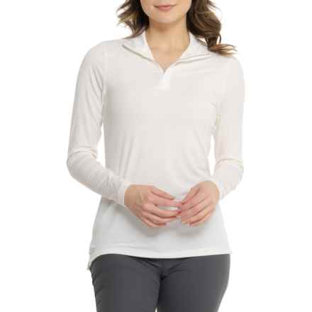 Peter Millar Evelyn Base Layer Top - Zip Neck, Long Sleeve in Ivory