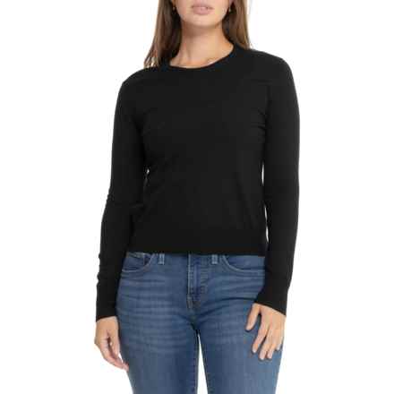 Peter Millar Excursionist Flex Crew Neck Shirt - Merino Wool, Long Sleeve in Black