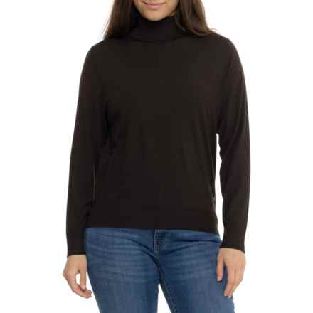 Peter Millar Excursionist Flex Turtleneck Shirt - Merino Wool, Long Sleeve in Peppercorn