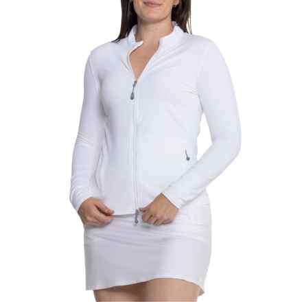 Peter Millar Katy Full Zip Base Layer Top - UPF 50+, Long Sleeve in White