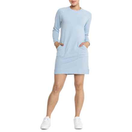 Peter Millar Lava Wash Terry Back Dress - Long Sleeve in Blue Sound