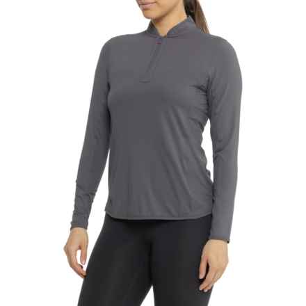 Peter Millar Lightweight Sun Shirt - UPF 50+, Zip Neck, Long Sleeve in Graphite