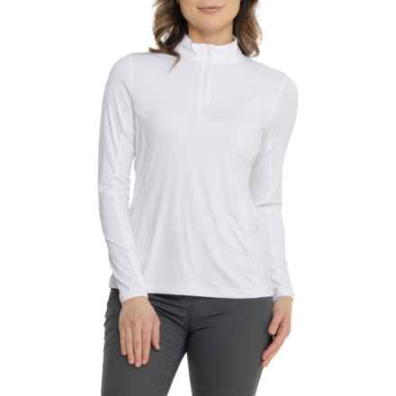 Peter Millar Lightweight Sun Shirt - UPF 50+, Zip Neck, Long Sleeve in White