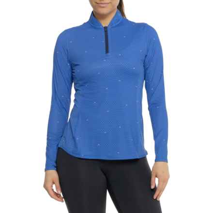 Peter Millar Lightweight Sun Shirt - Zip, Neck, UPF 50+, Long Sleeve in Abaco Blue