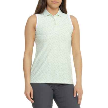 Peter Millar Main Squeeze Banded Sport Mesh Polo Shirt - UPF 50+, Sleeveless in Spritzer