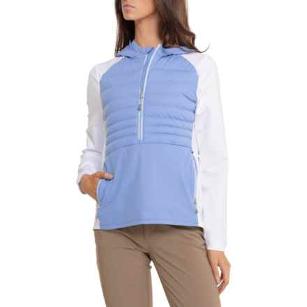 Peter Millar Merge Hooded Jacket - Insulated in Bonnet/ White