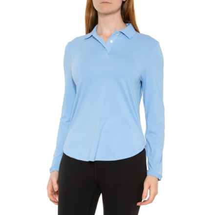 Peter Millar Opal Stretch Jersey Polo Shirt - UPF 50+, Long Sleeve in Cottage Blue