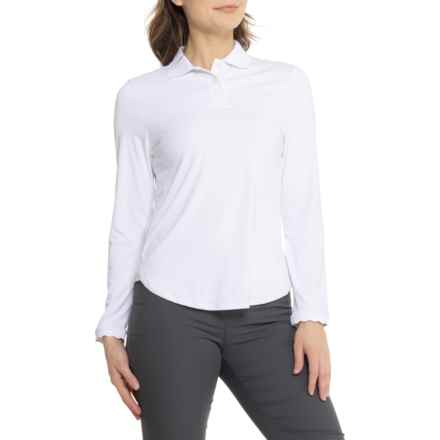 Peter Millar Opal Stretch Jersey Polo Shirt - UPF 50+, Long Sleeve in White