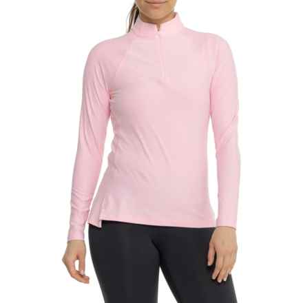 Peter Millar Perth Raglan Sleeve Shirt - UPF 50+, Zip Neck, Long Sleeve in Palmer Pink