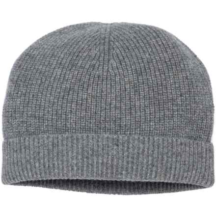 Peter Millar Ribbed Beanie - Cashmere (For Men) in Light Grey