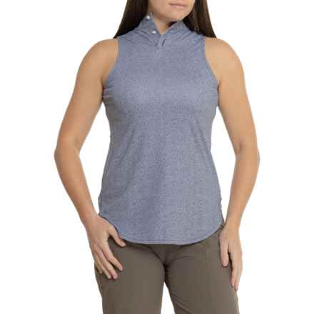 Peter Millar Scottie Hexagon Print Mock Neck Shirt - UPF 50+, Sleeveless in Black