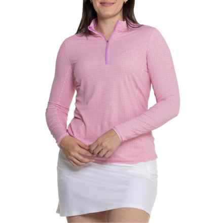 Peter Millar Zip Neck Sun Shirt - UPF 50+, Long Sleeve in Lilac Blossom