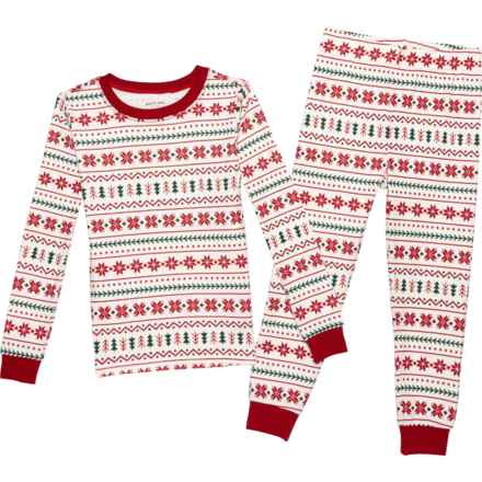 Petit Lem Big Boys Holiday Print Pajamas - Long Sleeve in Red