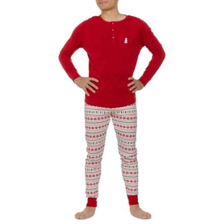 Petit Lem Fair Isle Pajamas - Organic Cotton, Long Sleeve in Red