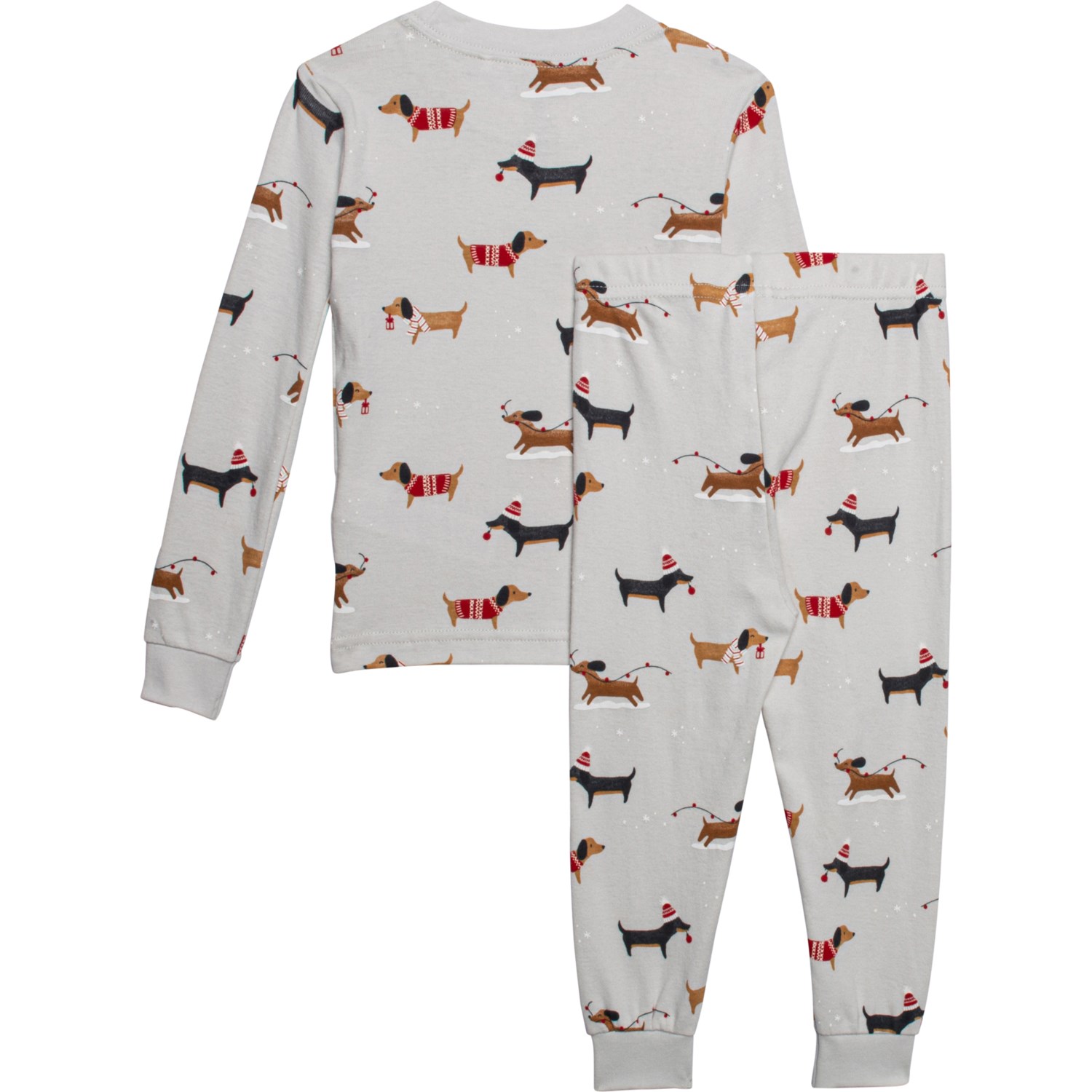 Petit Lem Infant Boys and Girls Dachshund Through the Snow Pajamas Long Sleeve Save 61