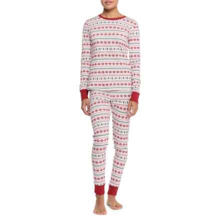 Petit Lem Organic Cotton Fair Isle Pajamas - Long Sleeve in Red