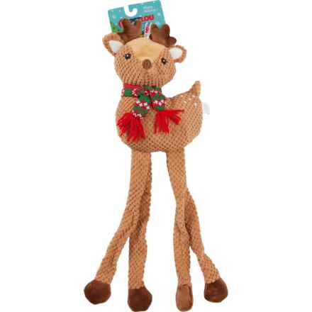 Petlou Christmas Plush LL Deer Dog Toy - 22”, Squeaker in Deer