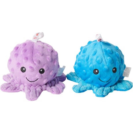 Petlou EZ Squeaky Ball Octopus Dog Toys - 2-Pack, 4” in Octopus
