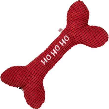 Petlou Ho Ho Ho Bone Dog Toy - 22”, Squeaker in Ho Ho Ho