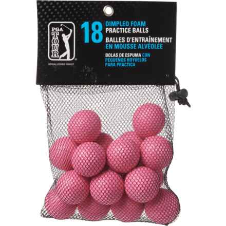 PGA Tour Dimpled Foam Practice Golf Balls - 18-Count in Pink