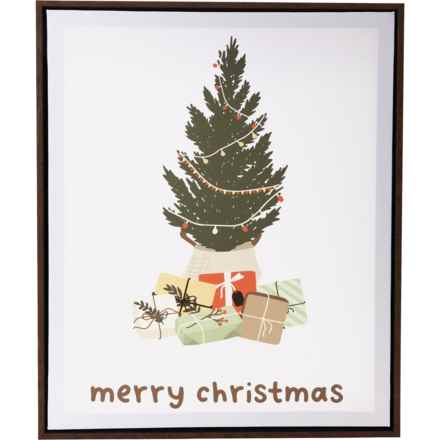 Picture Depot 16x20” Merry Christmas Framed Canvas Print in Multi