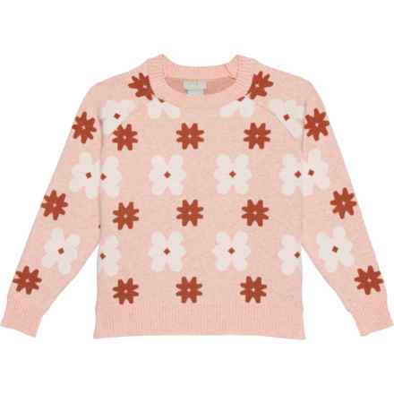 Piper & Posie Big Girls Daisy Sweater in Dusty Pink