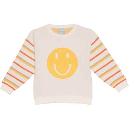 Piper & Posie Toddler Girls Smiley Sweater in White