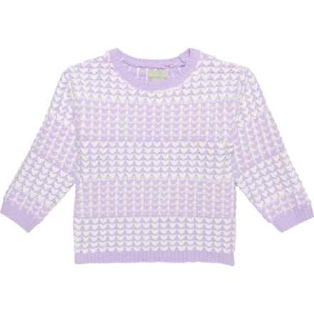 Piper & Posie Toddler Girls Texture Stitch Sweater in Lavender