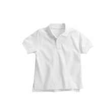 Pique Cotton Polo Shirt - Short Sleeve (For Little Boys) in White - 2nds