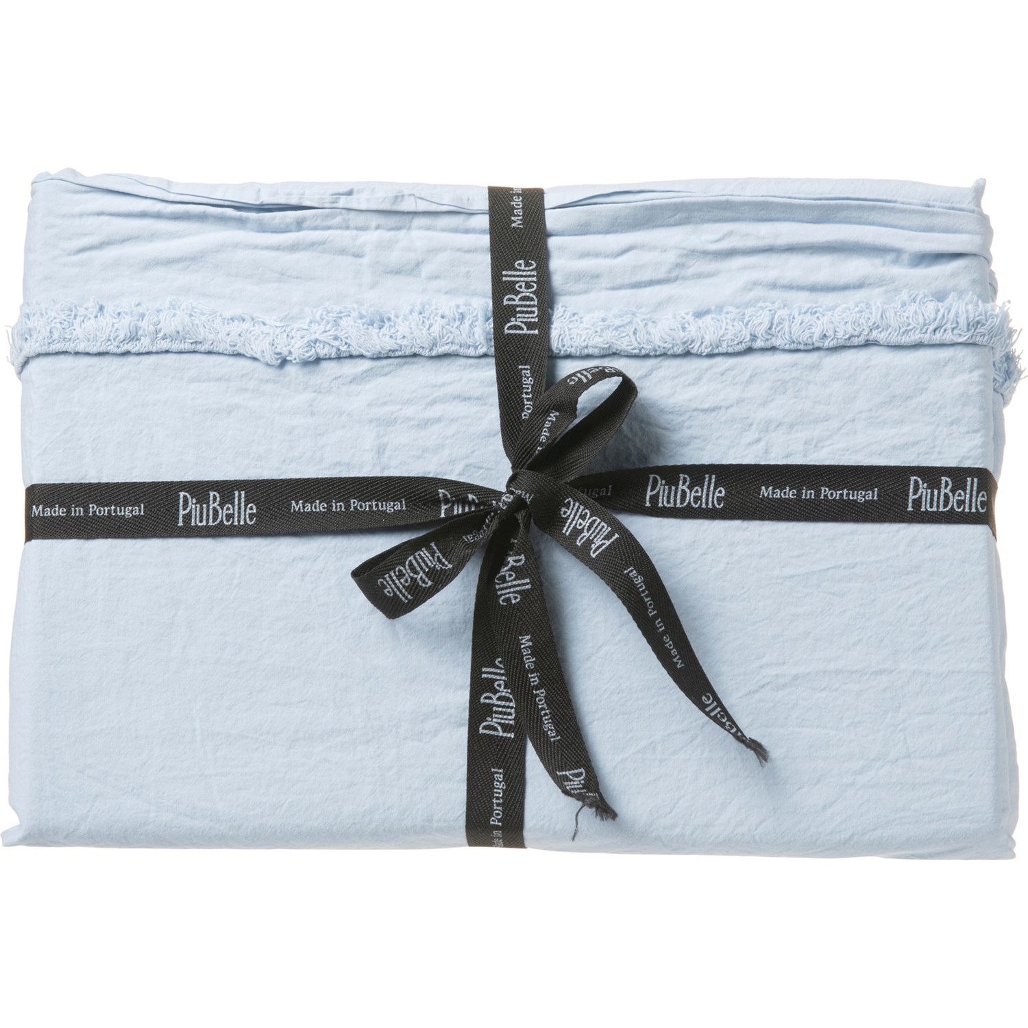 Piubelle Made in Portugal King Supreme Cotton Sheet Set Chambray Blue
