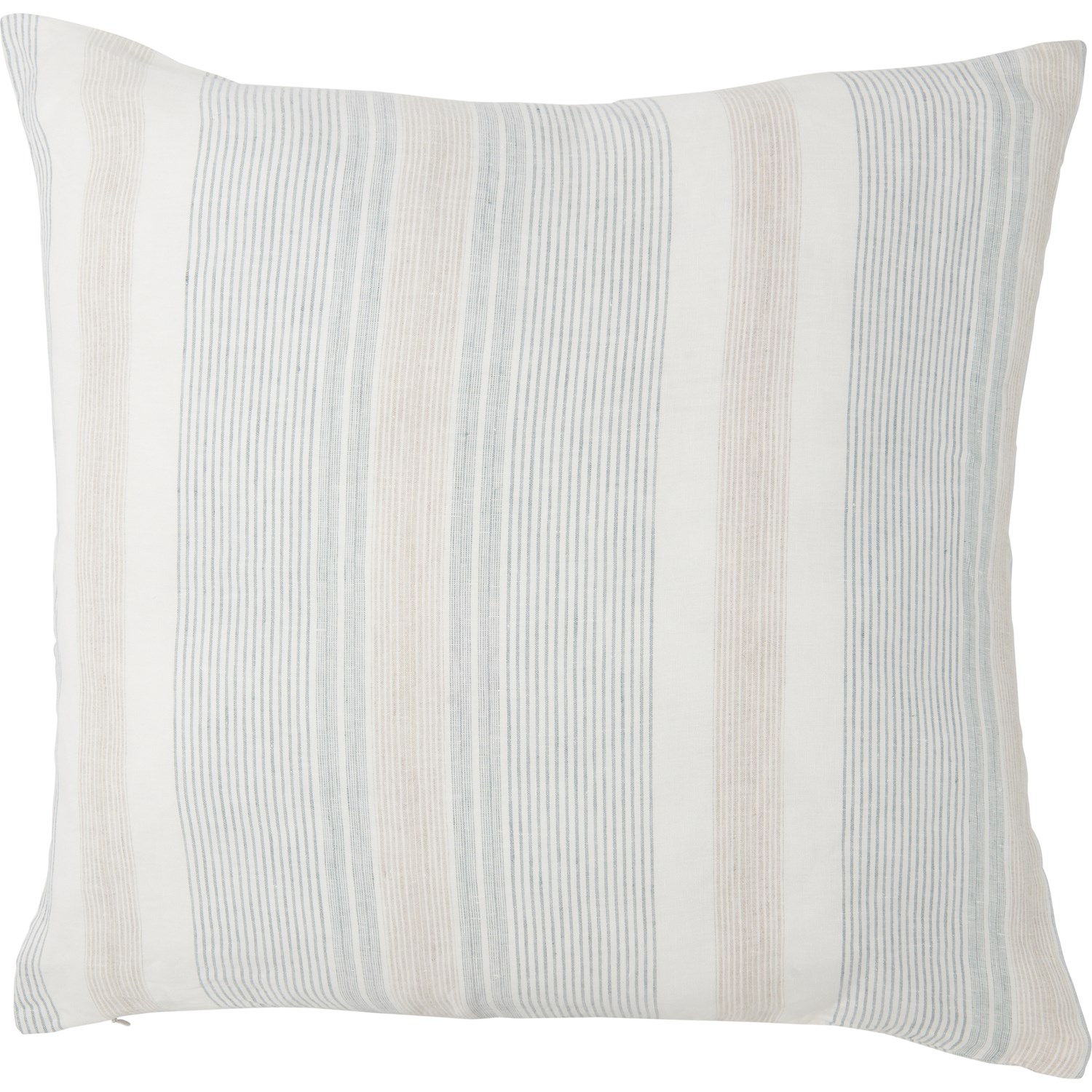 Piubelle Made in Portugal Linen Throw Pillow 24x24”, Natural Blue