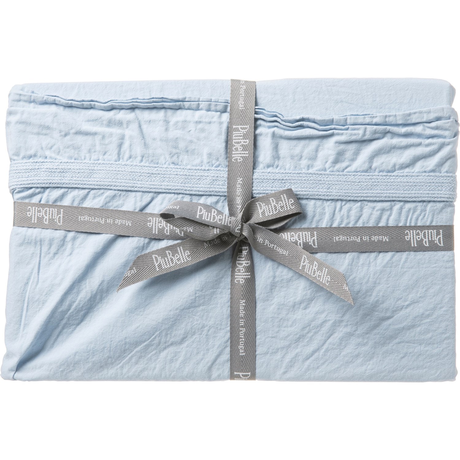Piubelle Made in Portugal Queen Braid Sheet Set Chambray Blue Save 50