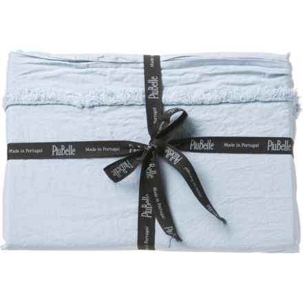 Piubelle Made in Portugal Queen Supreme Cotton Sheet Set - Chambray Blue in Chambrey Blue - Closeouts