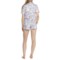 4TFAT_2 PJ Couture Coast to Coast Vacation Stamps Notch Collar Top and Shorts Pajamas - Short Sleeve