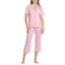 PJ Couture Retro Vibes Notch Collar Pajamas - Short Sleeve in Pink