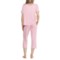 4TFAU_2 PJ Couture Retro Vibes Notch Collar Top and Capris Pajamas - Short Sleeve