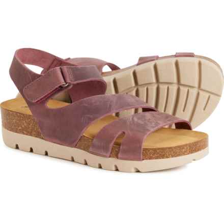 Plakton Made in Spain Comodoro Cork Footbed Sandals - Leather (For Women) in Burdeos546x