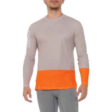 POC Pure Mountain Cycling Jersey - Long Sleeve in Light Sandstone Beige/Zink Orange