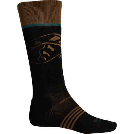 Point 6 Light Cushioned Ski Socks - Merino Wool, Over the Calf (For Men) in Black