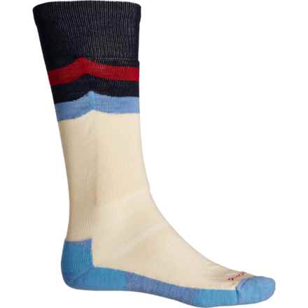 Point 6 Light Cushioned Ski Socks - Merino Wool, Over the Calf (For Men) in Cream