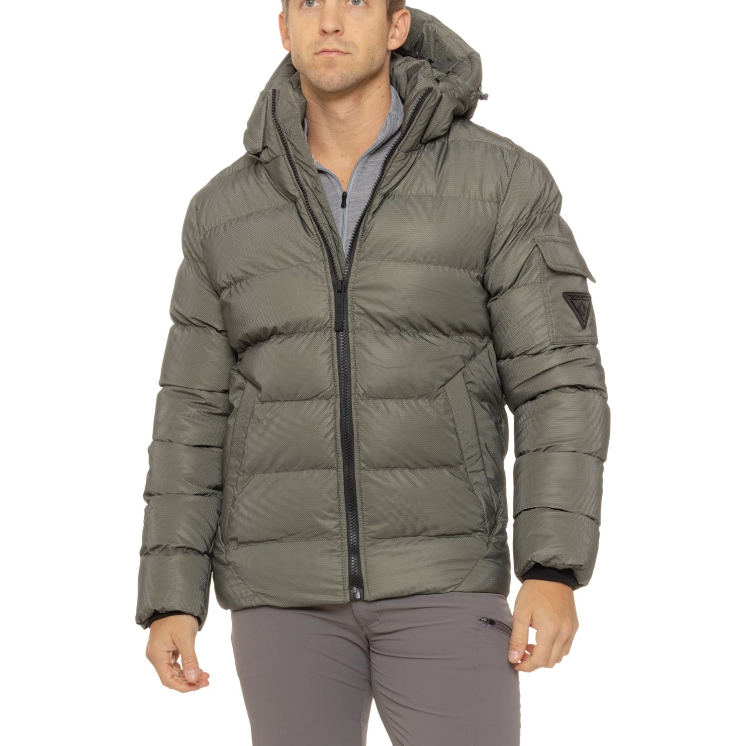 (取寄) ポイントゼロ マット シャイン テクスチャー パファー ジャケット - インサレーテッド POINT ZERO Matte Shine Textured Puffer Jacket - Insulated  Leek POINT ZERO Matte Shine Textured Puffer Jacket - Insulated - Save 66%